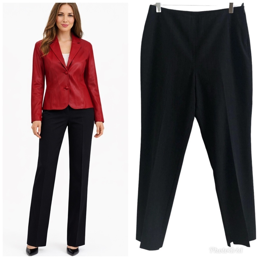 Akris Punto Wool Trouser Straight Leg pants size 8 Preppy Minimalist Academia